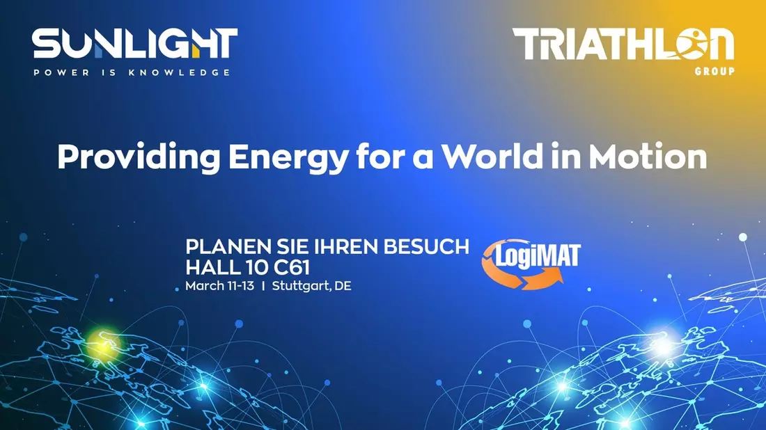 Sunlight Group nimmt an internationaler Fachmesse LogiMAT 2025 teil / Vorstellung der hochmodernen Lithiumbatterie LiONFORCE TP200 und Einführung in fortschrittliche Energiemanagementlösungen - Bild: presseportal.de