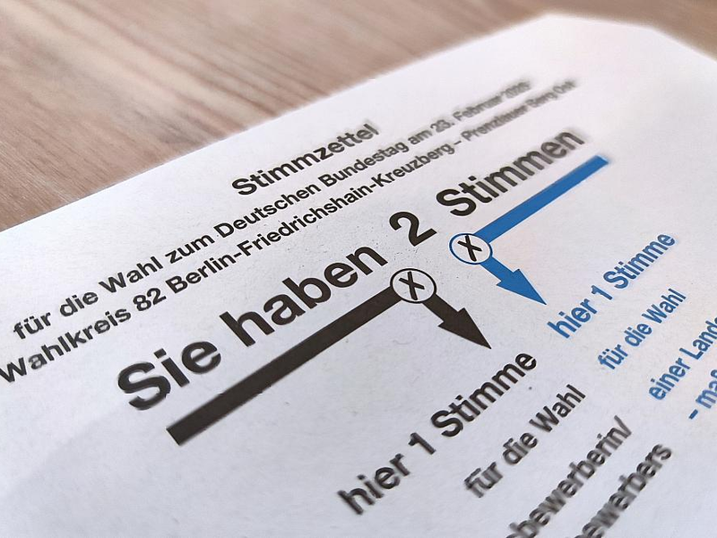 Stimmzettel zur Bundestagswahl 2025 am 23.02.2025 - Foto: über dts Nachrichtenagentur