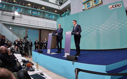 Friedrich Merz und Carsten Linnemann am 24.02.2025 - Foto: über dts Nachrichtenagentur