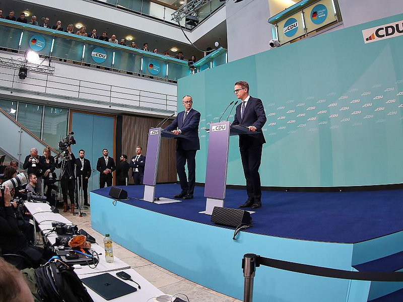 Friedrich Merz und Carsten Linnemann am 24.02.2025 - Foto: über dts Nachrichtenagentur