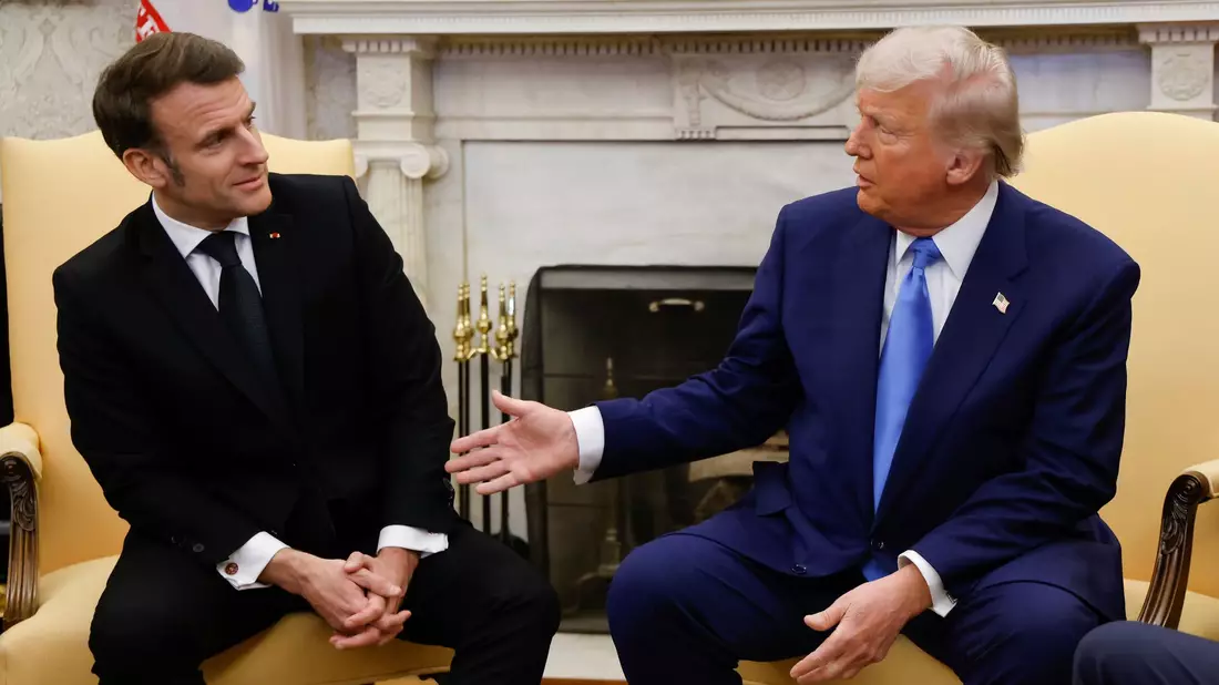 US-Präsident Trump empfing seinen französischen Amtskollegen Macron im Weißen Haus. - Bild: Ludovic Marin/POOL AFP/AP/dpa