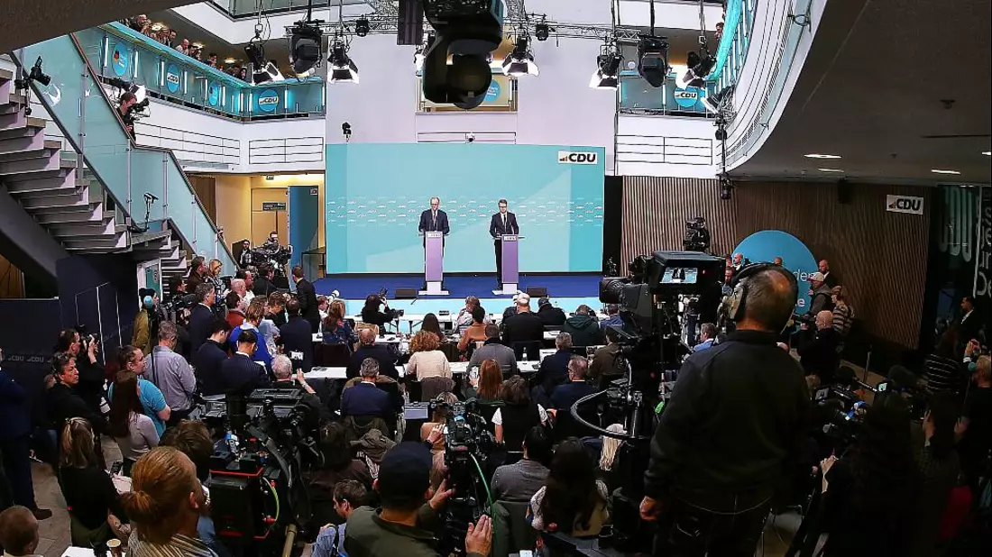 Friedrich Merz und Carsten Linnemann am 24.02.2025 - Bild: über dts Nachrichtenagentur