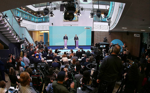 Friedrich Merz und Carsten Linnemann am 24.02.2025 - Foto: über dts Nachrichtenagentur