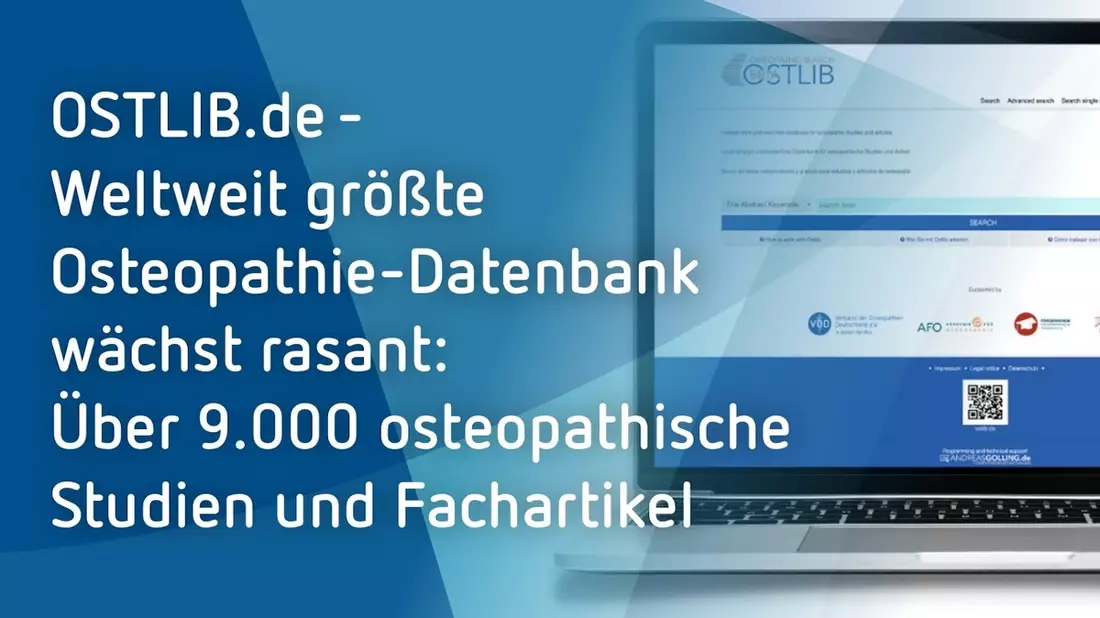 OSTLIB.de: Weltweit größte Osteopathie-Datenbank wächst rasant / Über 9.000 osteopathische Studien und Fachartikel an einem Ort - schon mehr als 323.000 Besucher - Bild: presseportal.de