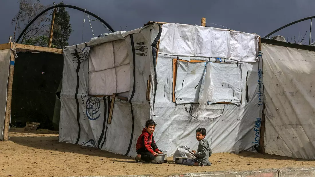 Zelte im Gazastreifen. (Archivbild) - Bild: Abed Rahim Khatib/dpa