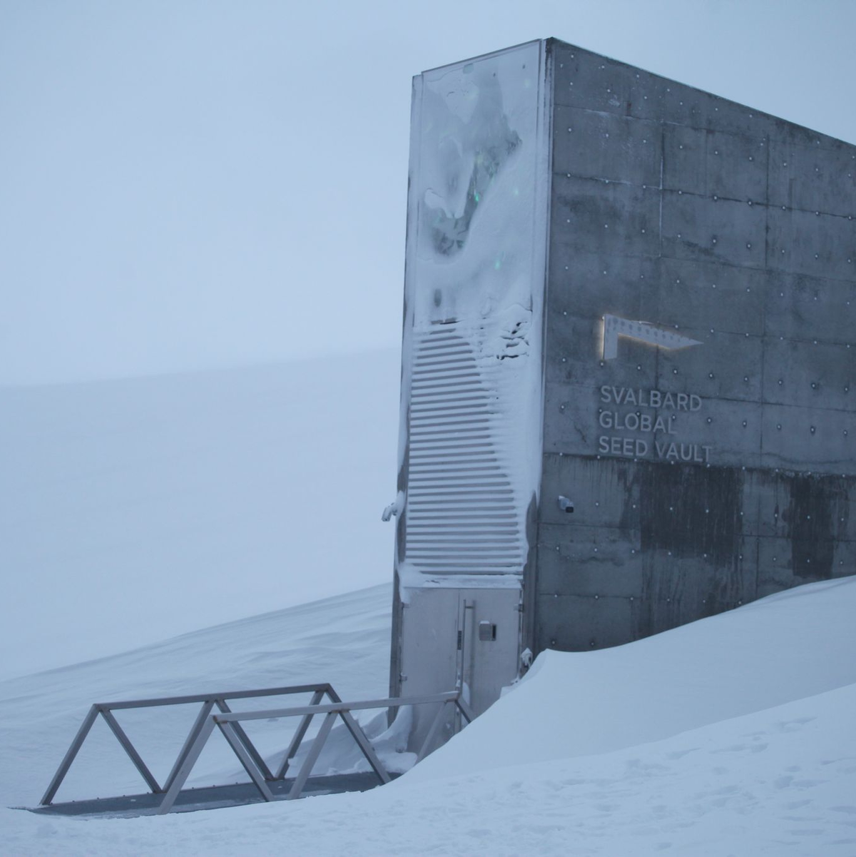 Eine schwere Stahltür führt eingebettet in einen spektakulären Betoneingang ins Innere eines schneebedeckten Berges. (Archivbild) - Foto: Steffen Trumpf/dpa