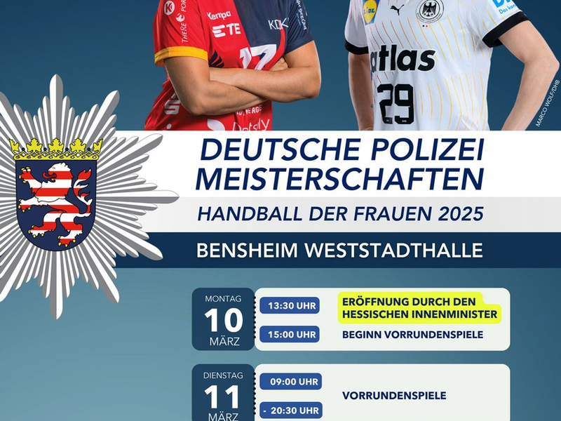 POL-DA: Bensheim: 13. Deutsche Polizeimeisterschaften im Handball der Frauen - Foto: presseportal.de