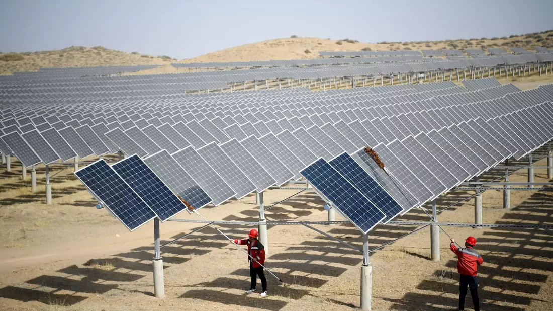 Chinas Ausbau bei Solaranlagen könnte 2025 langsamer vorangehen. (Archivbild) - Bild: Wang Peng/XinHua/dpa