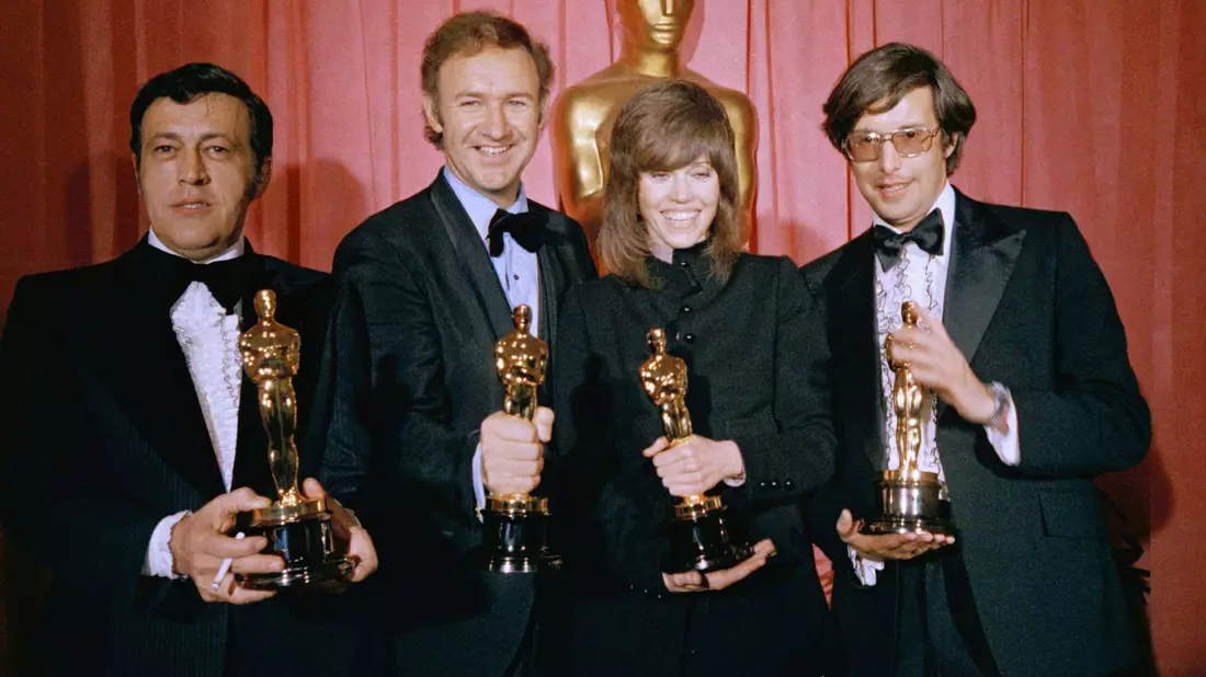 Gene Hackman (zweiter von links.) holte seinen ersten Oscar für seine Hauptrolle in dem Thriller «The French Connection». (Archivbild) - Bild: Anonymous/AP