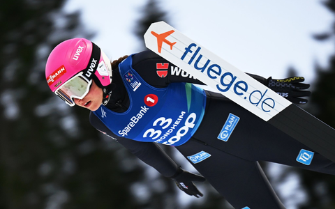 Platt nach dem Lauf: Nathalie Armbruster. - Foto: Hendrik Schmidt/dpa