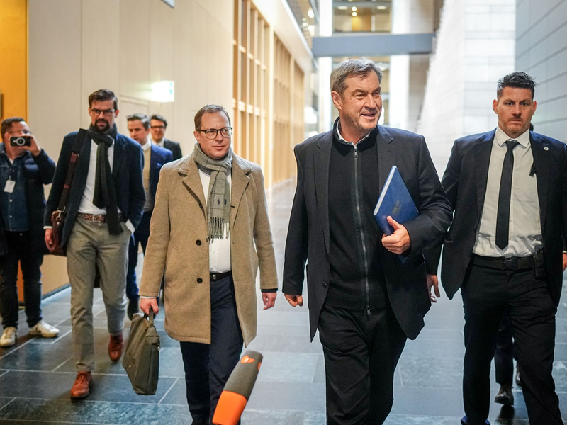 Für die Union traf unter anderem der CSU-Vorsitzende Markus Söder ein.  - Foto: Kay Nietfeld/dpa