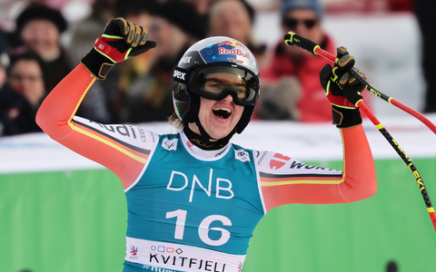 Am Freitag Zweite, am Samstag Erste: Emma Aicher brilliert beim Weltcup in Kvitfjell. - Foto: Marco Trovati/AP/dpa Am Freitag Zweite, am Samstag Erste: Emma Aicher brilliert beim Weltcup in Kvitfjell. - Foto: Marco Trovati/AP/dpa