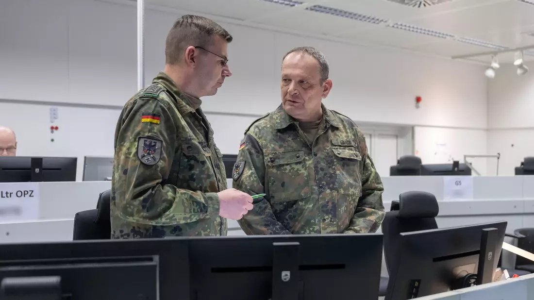 Operationszentrale (OpZ) des Heeres in Schwielowsee - Bild: Christophe Gateau/dpa