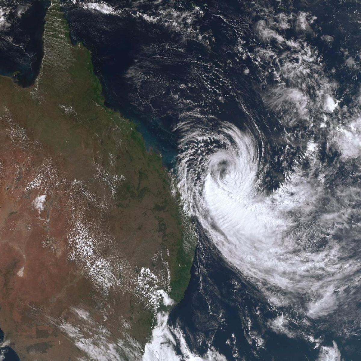 Wirbelsturm «Alfred» bewegt sich auf die Küste von Queensland zu.  - Foto: Bureau Of Meteorology/Bureau of Meteorology/dpa
