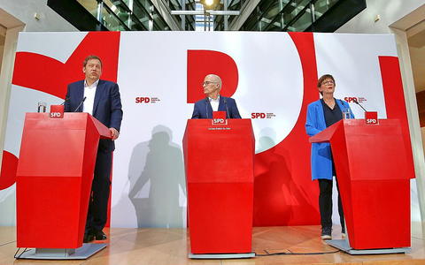 Lars Klingbeil, Peter Tschentscher, Saskia Esken am 03.03.2025 - Foto: über dts Nachrichtenagentur