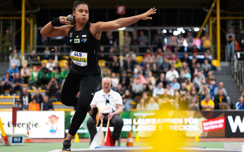 Yemisi Ogunleye ist eine der größten deutschen Hoffnungen für die Hallen-EM in den Niederlanden. - Foto: Marius Becker/dpa