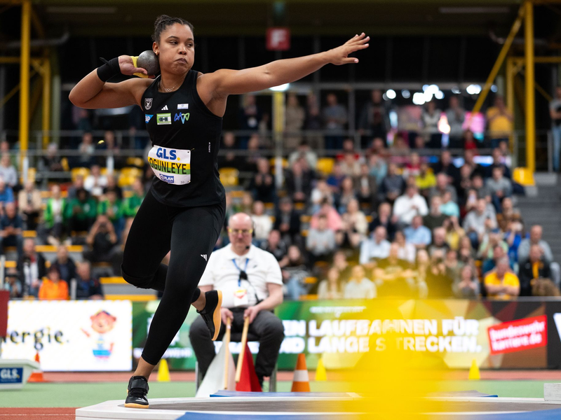 Yemisi Ogunleye ist eine der größten deutschen Hoffnungen für die Hallen-EM in den Niederlanden. - Foto: Marius Becker/dpa