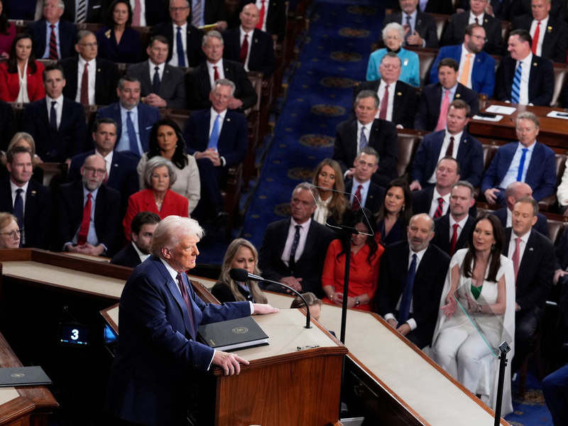 Einmal mehr teilte Donald Trump gegen seinen Amtsvorgänger Joe Biden aus.  - Foto: J. Scott Applewhite/AP/dpa