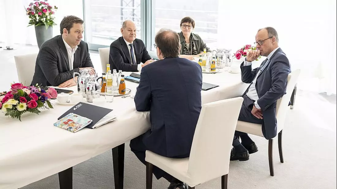 Sondierungstreffen im Kanzleramt am 05.03.2025 - Bild: Bergmann, Guido/BPA,  Text: über dts Nachrichtenagentur
