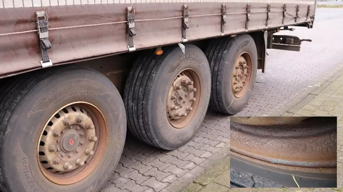 POL-MS: Massive Bremsenmängel am LKW und Auflieger festgestellt - Weiterfahrt untersagt - Bild: presseportal.de
