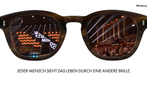 Werbung, die durchblicken lässt: Seven.One Media, Publicis Media Unlimited und Fielmann setzen nach 2024 auch in diesem Jahr auf Wer stiehlt mir die Show? und selbst entwickelte Special Ads - Foto: presseportal.de