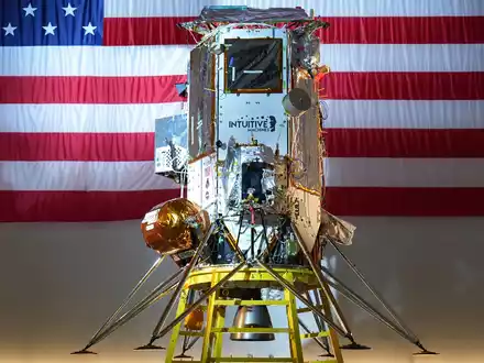 Lander Athena auf dem Mond. (Archivfoto) - Foto: Intuitive Machines/dpa