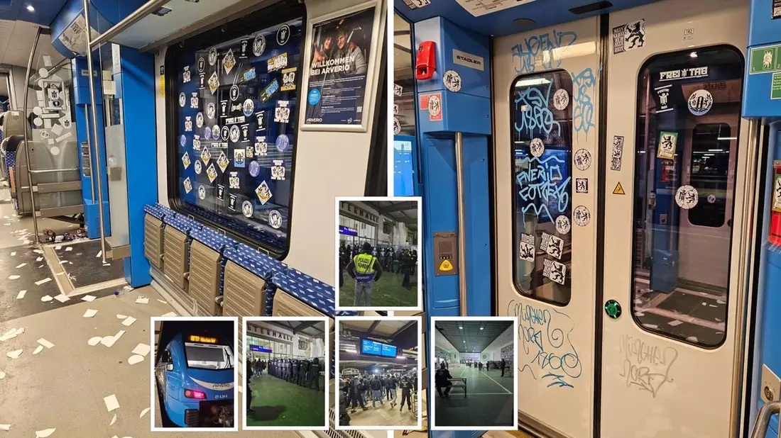 Bundespolizeidirektion München: Identitätsfeststellung von Fußballfans im Hauptbahnhof München - Bild: presseportal.de