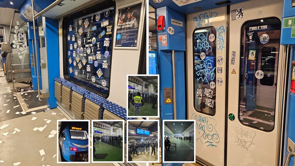 Bundespolizeidirektion München: Identitätsfeststellung von Fußballfans im Hauptbahnhof München - Foto: presseportal.de