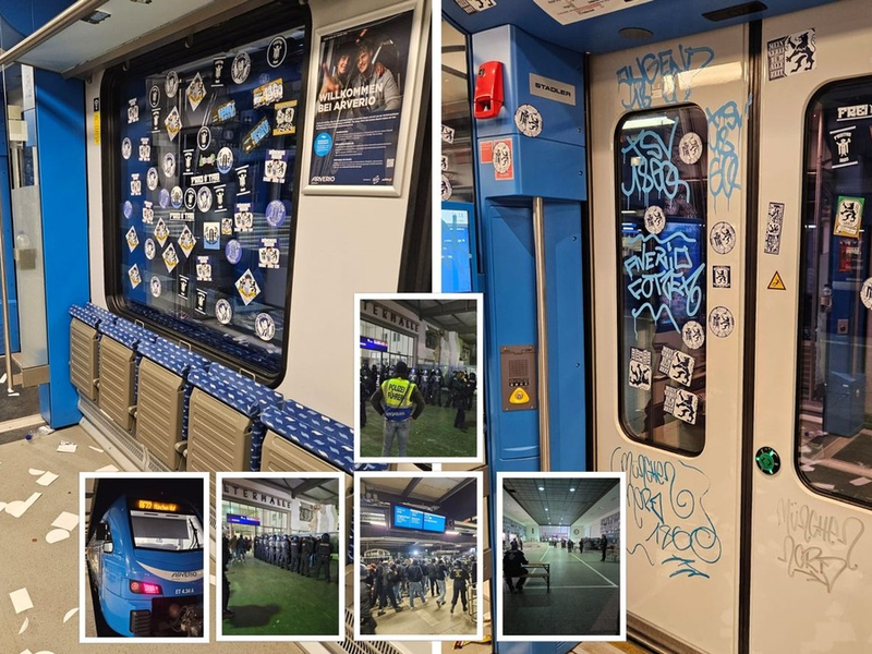 Bundespolizeidirektion München: Identitätsfeststellung von Fußballfans im Hauptbahnhof München - Foto: presseportal.de