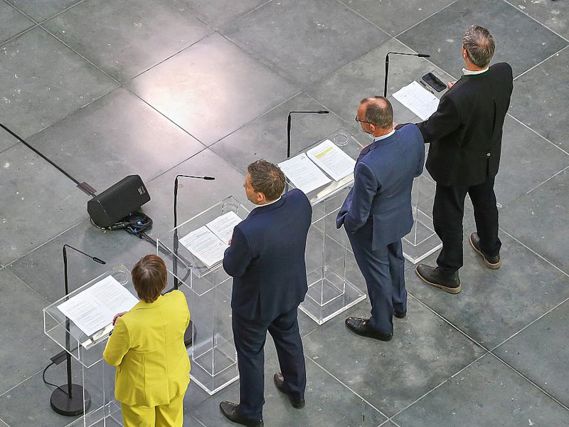Saskia Esken, Lars Klingbeil, Friedrich Merz, Markus Söder am 08.03.2025 - Foto: über dts Nachrichtenagentur