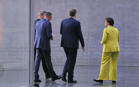 Markus Söder, Friedrich Merz, Lars Klingbeil, Saskia Esken am 08.03.2025 - Foto: über dts Nachrichtenagentur