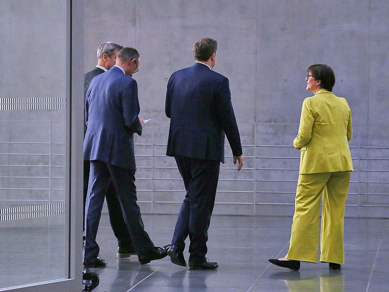 Markus Söder, Friedrich Merz, Lars Klingbeil, Saskia Esken am 08.03.2025 - Foto: über dts Nachrichtenagentur