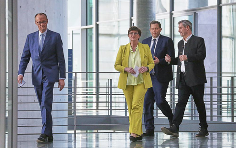 Friedrich Merz, Saskia Esken, Lars Klingbeil, Markus Söder am 08.03.2025 - Foto: über dts Nachrichtenagentur