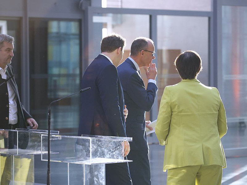 Markus Söder, Lars Klingbeil, Friedrich Merz, Saskia Esken am 08.03.2025 - Foto: über dts Nachrichtenagentur