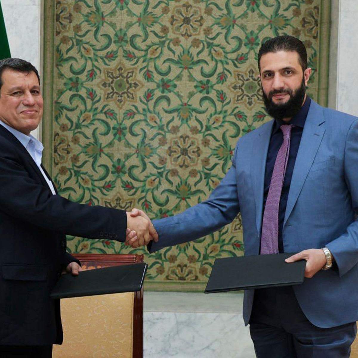 Für Syriens Übergangspräsidenten a-Scharaa ist das Abkommen ein wichtiger Erfolg.     - Foto: -/SANA/dpa