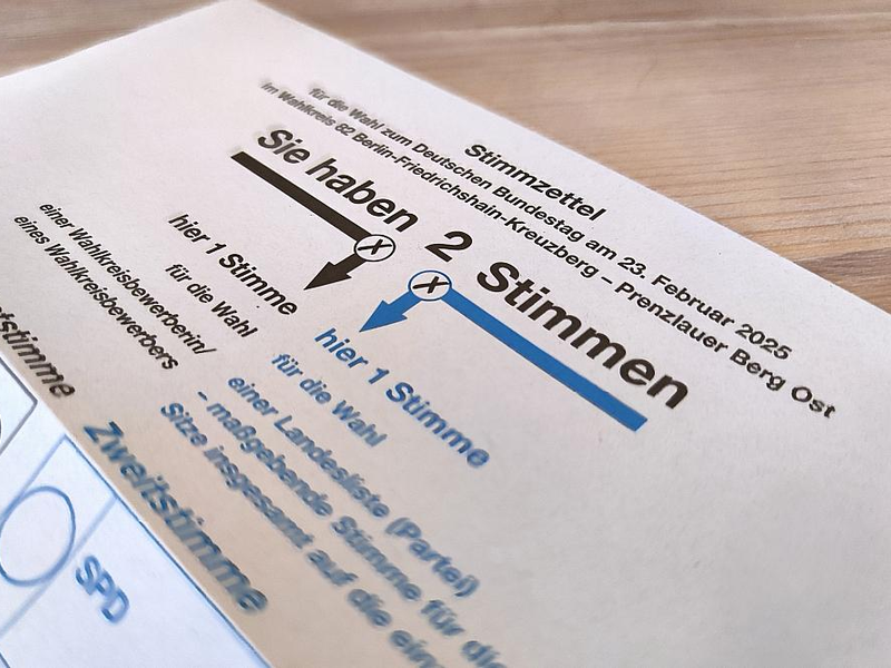 Stimmzettel zur Bundestagswahl 2025 (Archiv) - Foto: über dts Nachrichtenagentur