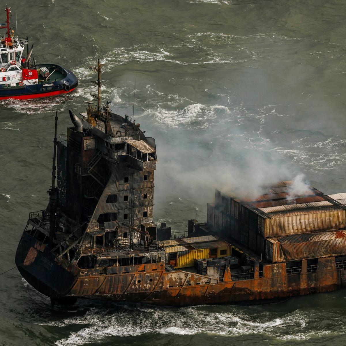 Die «Solong» treibt in der Nordsee. - Foto: Dan Kitwood/getty pool/AP/dpa