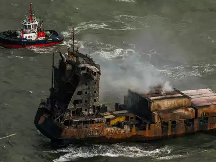 Die «Solong» treibt in der Nordsee. - Foto: Dan Kitwood/getty pool/AP/dpa