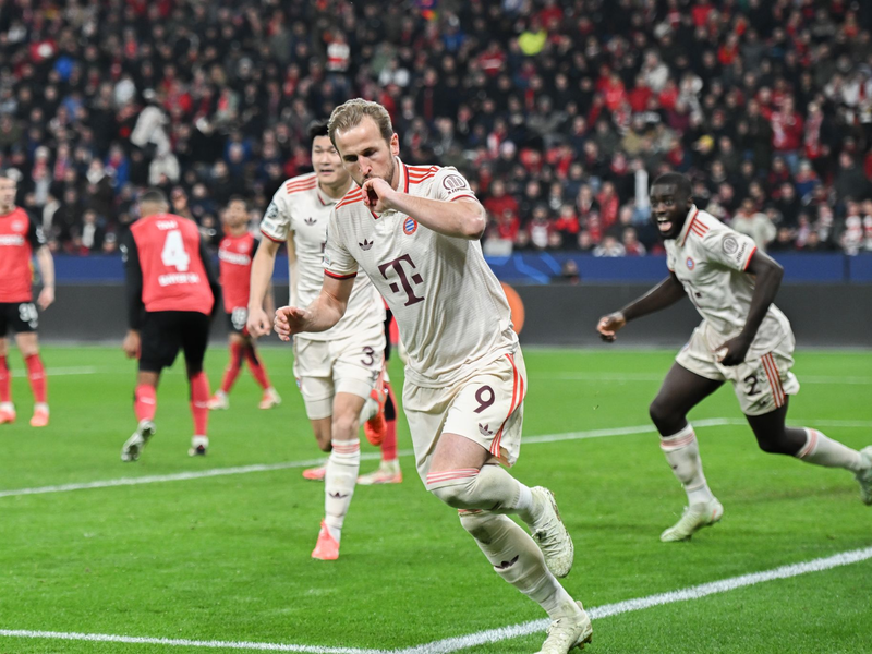 Harry Kane besiegte Bayer Leverkusen mit vier Scorerpunkten in zwei Spielen fast im Alleingang. - Foto: Fabian Strauch/dpa