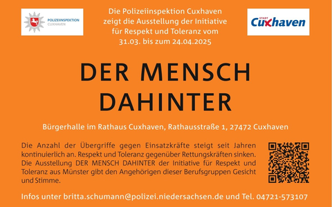 POL-CUX: Wanderausstellung Der Mensch dahinter vom 31.03. - 24.04.2025 im Rathaus der Stadt Cuxhaven (Fotos im Anhang) - Foto: presseportal.de