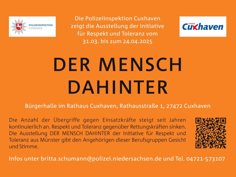 POL-CUX: Wanderausstellung Der Mensch dahinter vom 31.03. - 24.04.2025 im Rathaus der Stadt Cuxhaven (Fotos im Anhang) - Foto: presseportal.de
