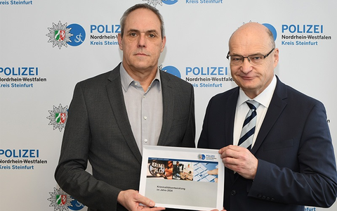 POL-ST: Kreis Steinfurt, Kriminalstatistik 2024: Rückgang bei den Gesamtfallzahlen, Gefährdung durch Kriminalität unter dem Landesdurchschnitt - Foto: presseportal.de