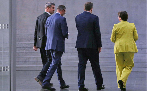 Markus Söder, Friedrich Merz, Lars Klingbeil, Saskia Esken am 08.03.2025 - Foto: über dts Nachrichtenagentur