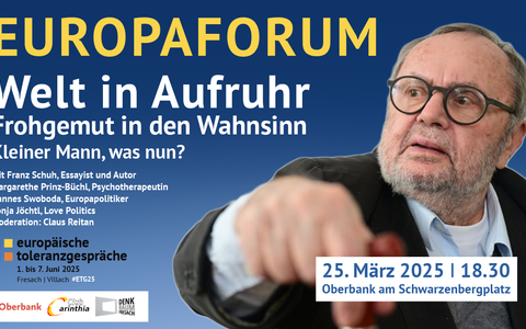 Franz Schuh im DRF-Europaforum - Foto: Denk.Raum.Fresach über pressetext.de