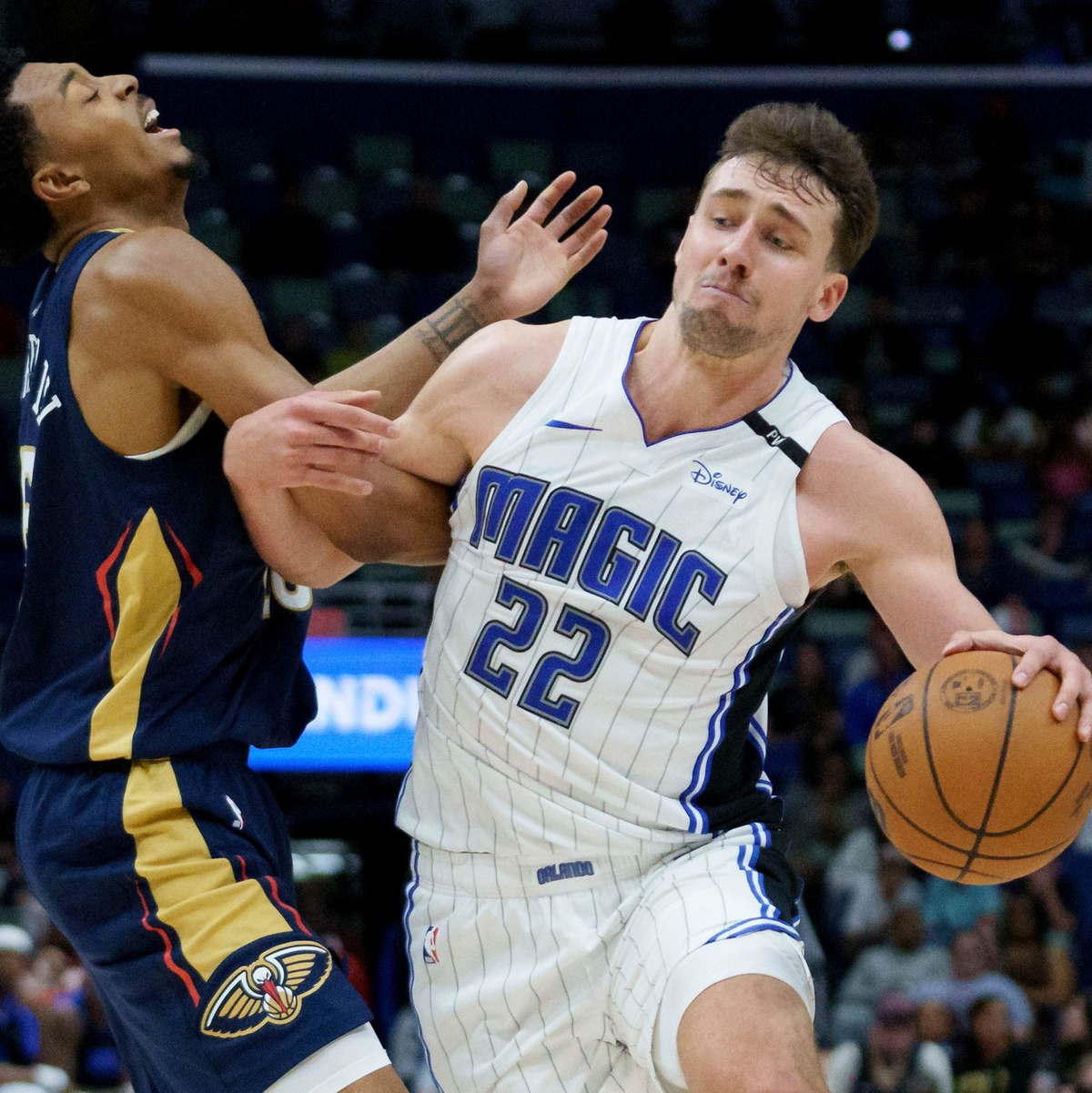 Franz Wagner (r.) präsentierte sich stark. - Foto: Matthew Hinton/AP/dpa