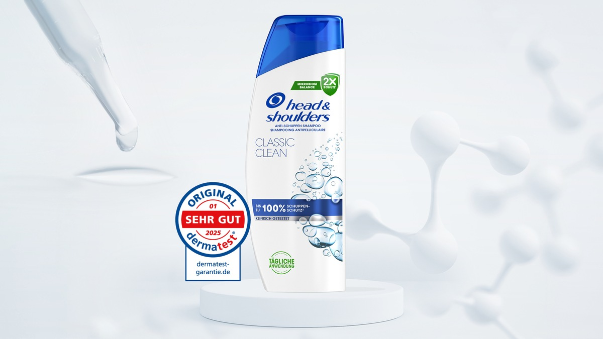 Sehr gute Hautverträglichkeit bestätigt: Head & Shoulders Classic Clean erhält Dermatest® Garantie Siegel - Foto: presseportal.de