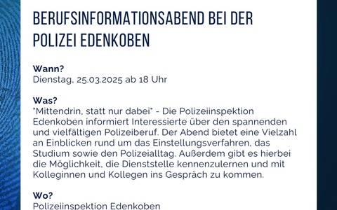 POL-PDLD: Infoabend bei der Polizei Edenkoben - Foto: presseportal.de POL-PDLD: Infoabend bei der Polizei Edenkoben - Foto: presseportal.de