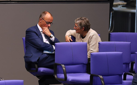 Friedrich Merz und Britta Haßelmann (Archiv) - Foto: über dts Nachrichtenagentur