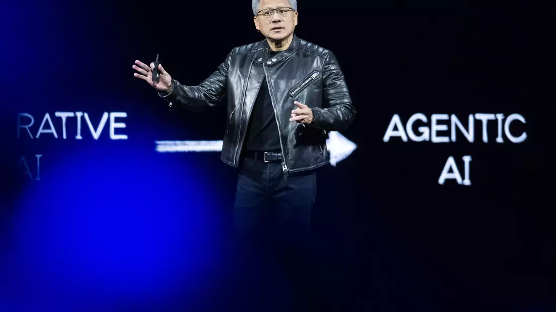 Nvidia-Chef Jensen Huang schwört die Welt auf ein KI-Zeitalter ein - für das seine Firma die Chips liefern will. - Bild: Nic Coury/FR171100 AP/AP/dpa
