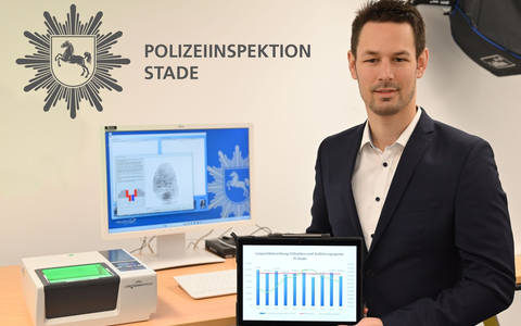 POL-STD: Gesunkene Fallzahlen - Aufklärungsquote über Landesschnitt auf hohem Niveau - Leiter des Zentralen Kriminaldienstes Polizeioberrat Martin Kaliebe zeigt sich mit dem Ergebnis zufrieden - Foto: presseportal.de POL-STD: Gesunkene Fallzahlen - Aufklärungsquote über Landesschnitt auf hohem Niveau - Leiter des Zentralen Kriminaldienstes Polizeioberrat Martin Kaliebe zeigt sich mit dem Ergebnis zufrieden - Foto: presseportal.de